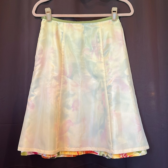 Talbots ladies flared floral spring summer skirt fully lined petite size 4 - Picture 7 of 12